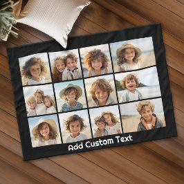 12 Photo Instagram Collage and Black Background Fleecefilt
