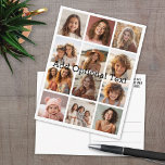 12 Photo Instagram Collage - Plocka Background Fär Vykort<br><div class="desc">Lägg till ditt favoritprogram bilder i den här roligten-mallen. Du kan använda Instagram-foton eller eventuella foton för det här rutnätet.</div>