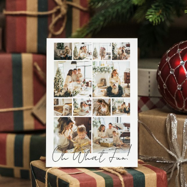 12 Photo oh Vilken Roligt Nordiska jul Julkort (12 Photo oh What Fun Nordic Christmas Holiday Card by Ricaso. Add own photographs, personalized card)