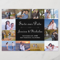 12 Photos Collage Black - 6x8 Spara datumet