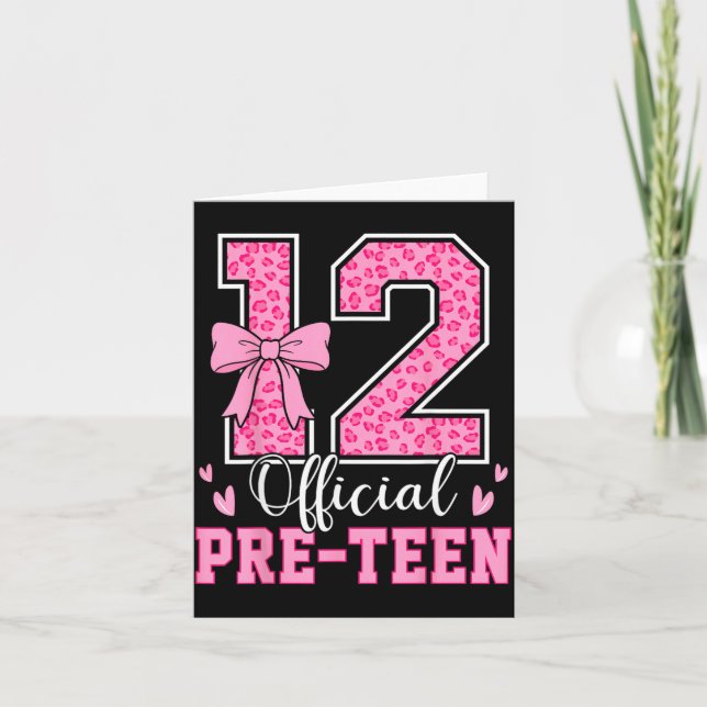 12 Pre-Teen leopard flicka som fyller 12 år Kort (Framsida)