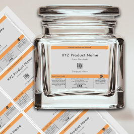 12 Produktetiketter för minimal Grått Black Orange Klistermärken