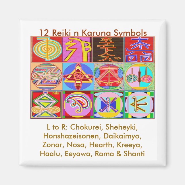 12 Reiki n Karuna Reiki Healing Design Magnet (Framsidan)