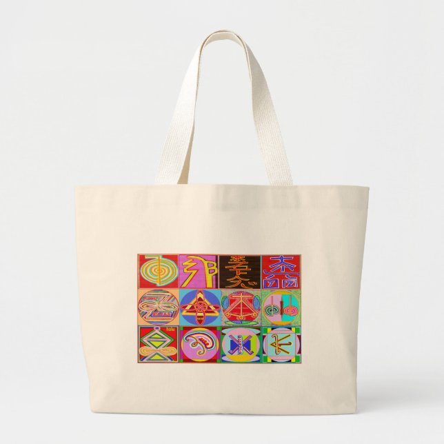 12 Reiki n Karuna Reiki som läker designer Jumbo Tygkasse (Framsidan)