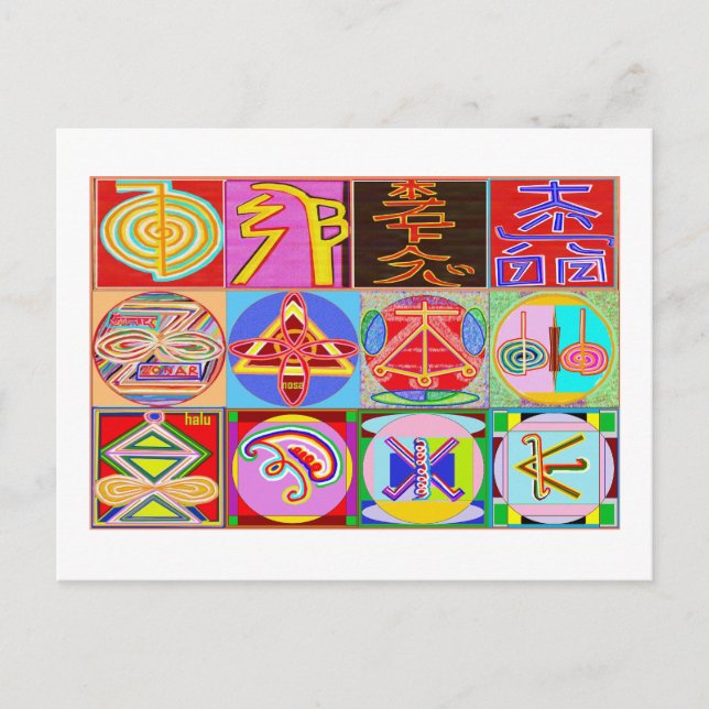 12 Reiki n Karuna Reiki som läker designer Vykort (Framsida)