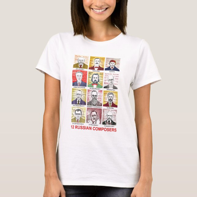 12 ryska kompositörer tee shirt (Framsida)