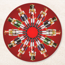 12 soldater för julaftonnötknäppareleksak underlägg papper rund