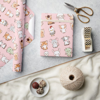 12 söta kinesiska stjärntecken djur Kawaii Presentpapper