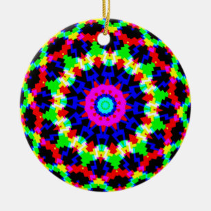 12 - spetsig mandala julgransprydnad keramik