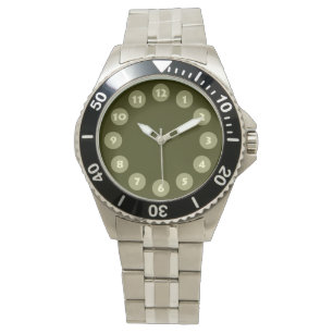 12 Spoter - Khaki och Mörk Olive Armbandsur