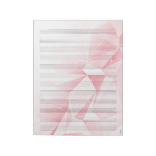 12 stämmor Vitt Notepad-papper för musik Rosa ante Anteckningsblock