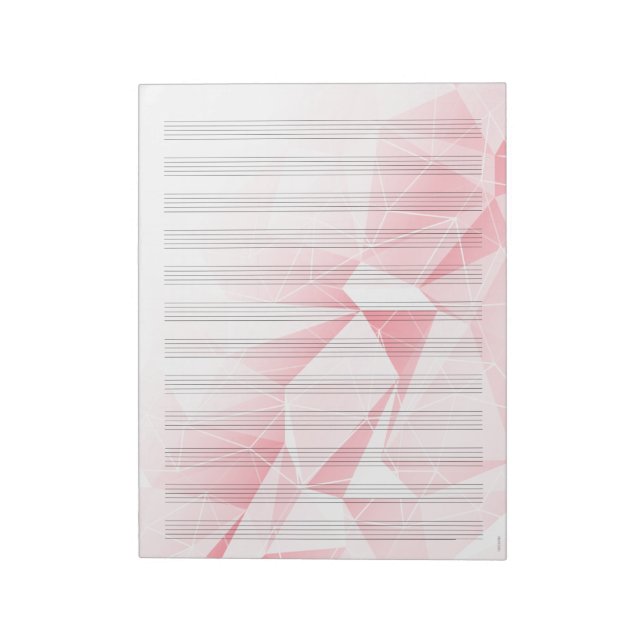 12 Staves White Music Lakan Papper Rosa Anteckning Anteckningsblock (Roterad)
