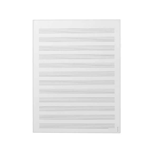 12 Staves White Music Lakan Pappert Anteckningsblo Anteckningsblock (Roterad)