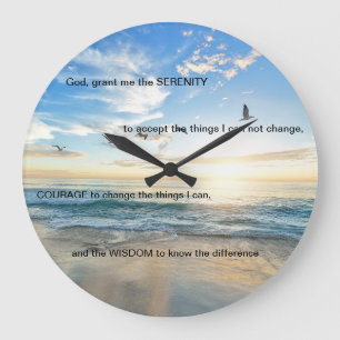 12 steg 12 steg Strand Serenity Prayer Stor Klocka