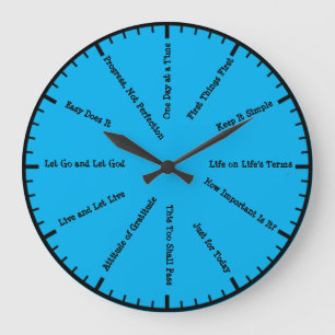 12 Steg Alcoholics Blue Wall Clock Stor Klocka