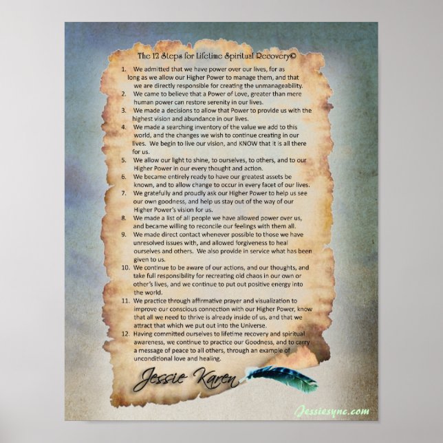 12 Steg för återställning av Andlig under hela liv Poster (Framsidan)