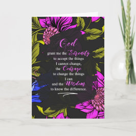 12 Steg Recovery Encouragment Lila Botanical Kort