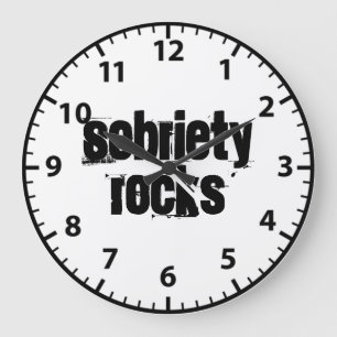 12 Steg Recovery Sobriety Slogan Alkohol Addict Stor Klocka