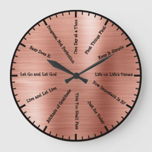 12 Steg Sobriety Alcoholics Ro Guld Wall Clock Stor Klocka