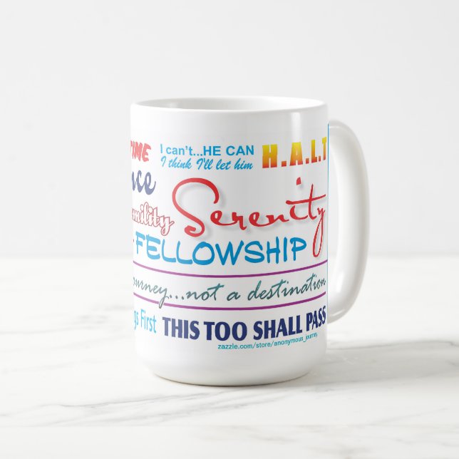 12 stegs återställnings slogans mugg 25z3 (Framsida höger)