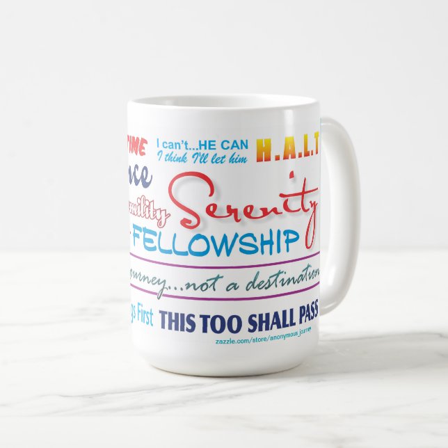 12 stegs återställnings slogans mugg 25zz (Framsida höger)