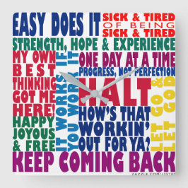 12 stegs lutningar fyrkantig klocka