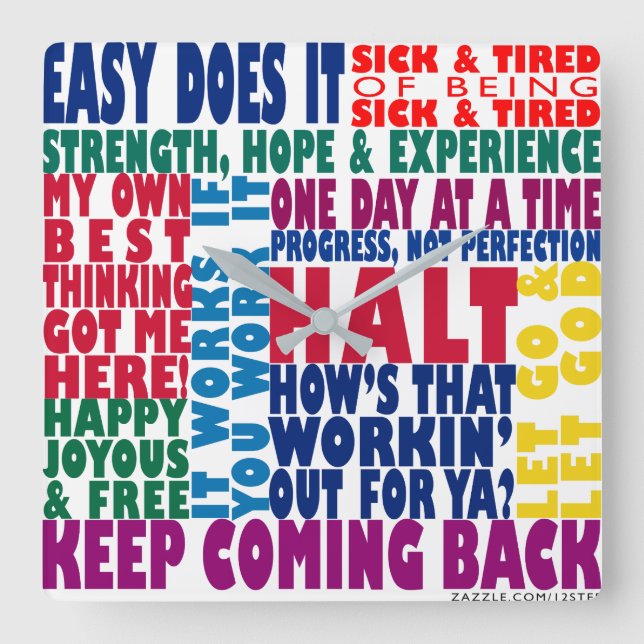 12 stegs lutningar fyrkantig klocka (Framsida)