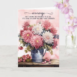12-stegs uppmuntran Rosa Krysantemum Kort