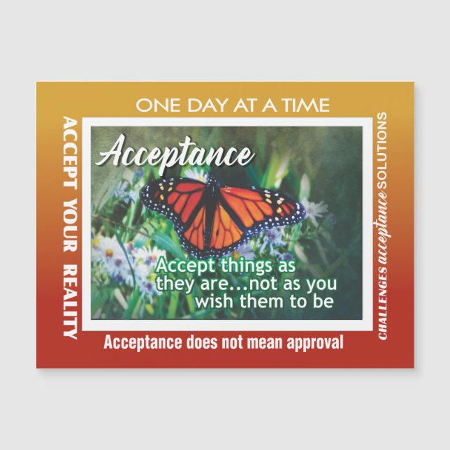 12 step acceptance magnetic card 26 butterflies (Framsida)