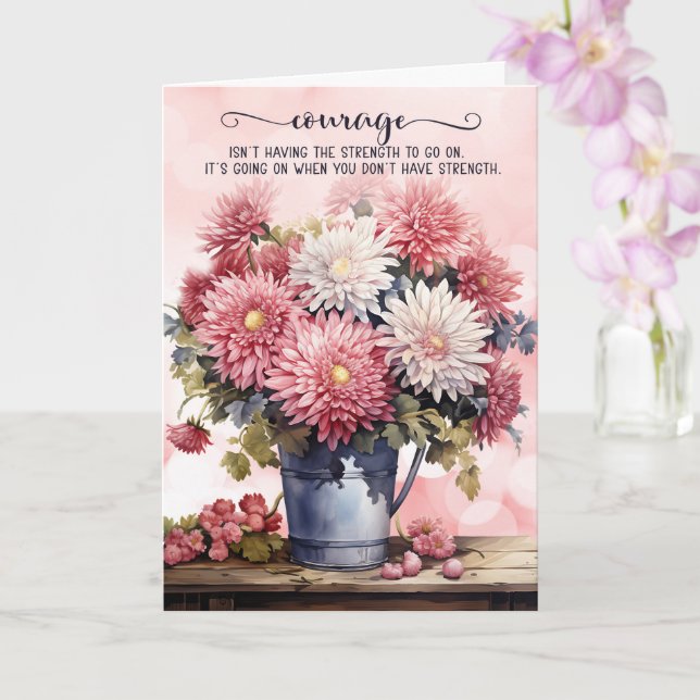 12 Step Encouragement Pink Chrysanthemums Kort (Orkide)