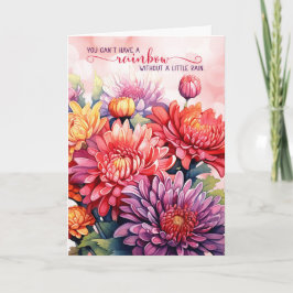 12 Step Encouragement Rainbow Chrysanthemums Kort