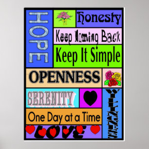 12 step sayings poster