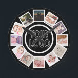 12 Svart Personlig för fotokollage  Rund Klocka<br><div class="desc">12 Fotokollage Personlig Mallen Svart och vit väggklocka ...  Lägg bara till egna foton och logotyper eller bakgrund till den här underbara väggklockan ...  lätt att anpassa ...  anpassadets fotomallklocka från Ricaso - perfektens presentidéer</div>