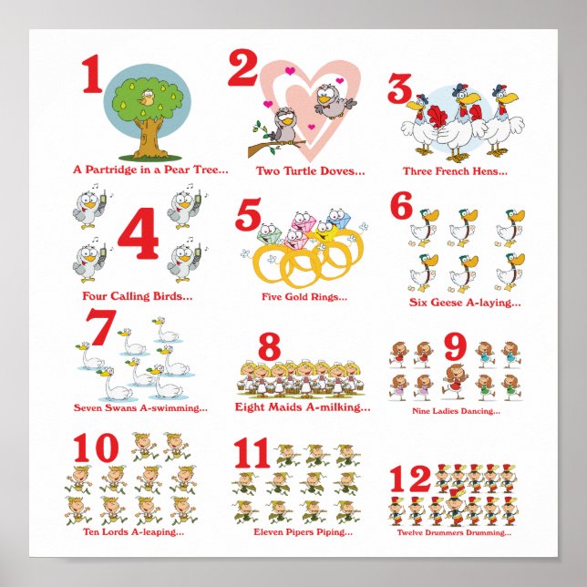 12 tolftedagar av julklapp slutförda poster (Framsidan)