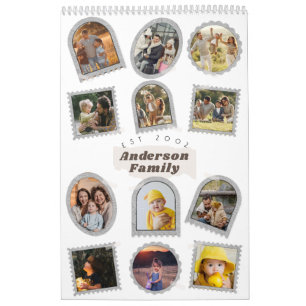 12 tolv foto Modern Elegant Collage Family Kärlek Kalender