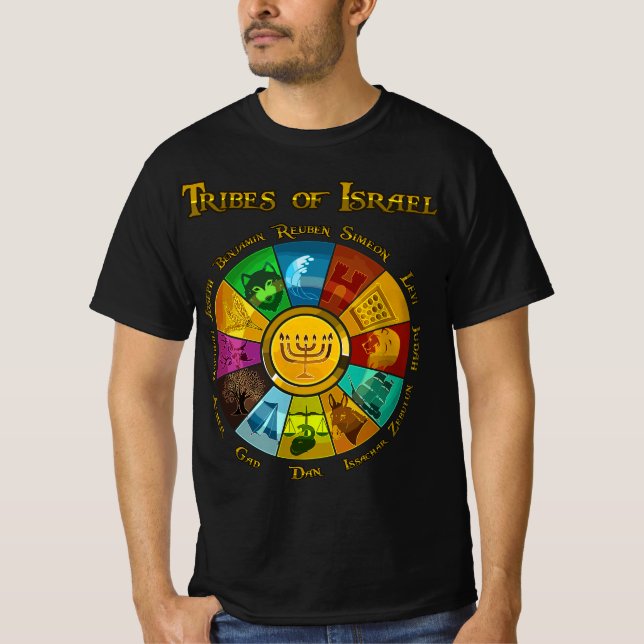 12 Tolv stammar av israelisk hebreisk judisk israe T Shirt (Framsida)