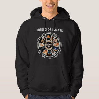 12 Tolv stammar av Israels hebreiska israelielit J Hoodie