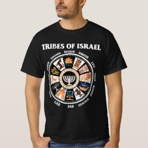 12 Tolv stammar av Israels hebreiska israelielit J T Shirt