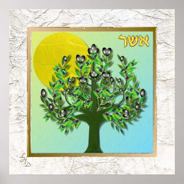 12 Tribes i Israel Asher Art Print Poster (Framsidan)