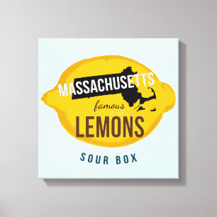 12 tum x 12 tum Massachusetts Berömd Lemons Canvas