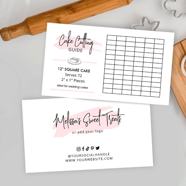 12-tums skärningshandbok för fyrkantskaka 2 x 1-de tilläggskort (12 inch square cake cutting guide for wedding cakes)