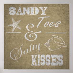 12-tums x 12-tums Poster - Sandy Toes & Salty Kiss