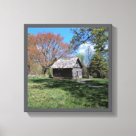 12-tums x 12-tums Rustic Log Cabin Canvastryck