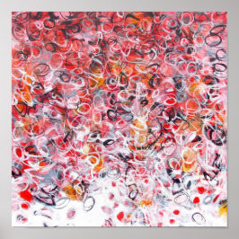 12 x 12-Abstrakters röd svart, modern konst Poster