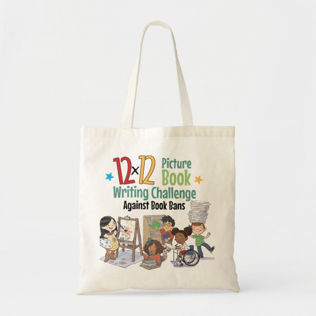 12 x 12 MOT Bok Bans Cream Character Tote Tygkasse (Framsidan)