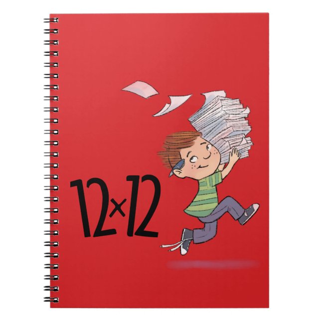 12 x 12 Spiral bärbar dator röd Anteckningsbok (Framsidan)