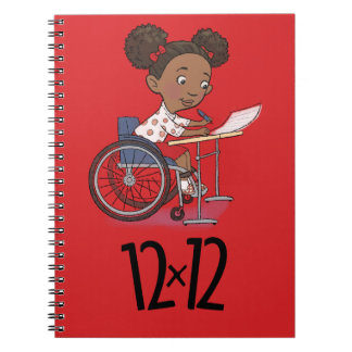 12 x 12 Writer Girl Spiral Red Anteckningsbok