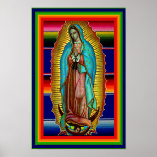 12 x 18 Dam i Guadalupe Zarape Tilma Poster