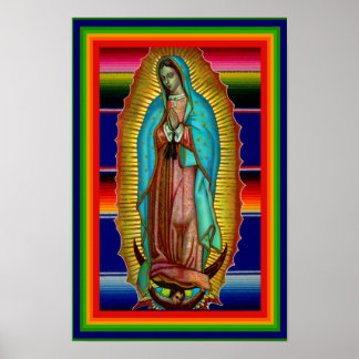 12 x 18 Dam i Guadalupe Zarape Tilma Poster