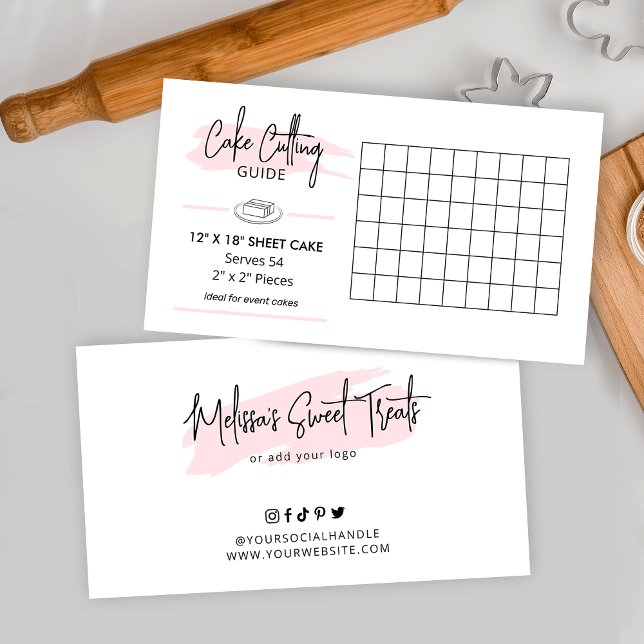 12 x 18-tums Party-skärningsguide för 2 x 2-servra Tilläggskort (12 x 18 inch rectangle cake cutting instructions for event cakes)